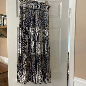 Flowing Skirt in gorgeous grays, blues, black and cream.